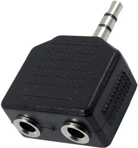 Plug Adaptador P2 3,5mm Splitter 1 Macho Para 2 Fêmeas