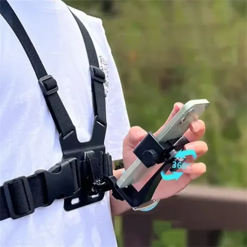 Suporte peitoral 2 em 1 celular e câmeras GoPro