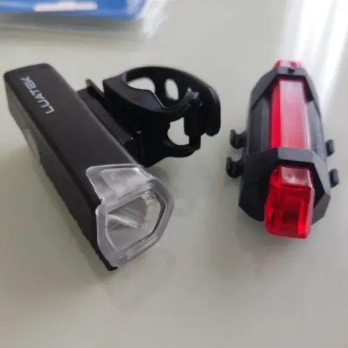 Kit Farol e Sinalizador Para Bike Recarregável Luatek LK-062