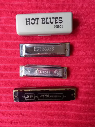 Gaitas kit com 3. Hering,  hot blues, herói harmônica. 