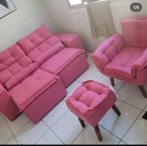 Conjunto de Sofá, POLTRONA e Puff - Entregamos