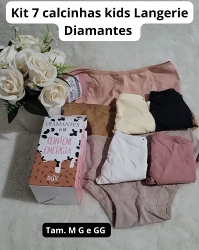 Kit 7 calcinhas Kids Langerie Diamantes