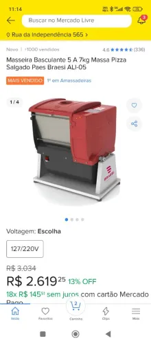 Vendo batedeira para massa de pizza ....5 kilos