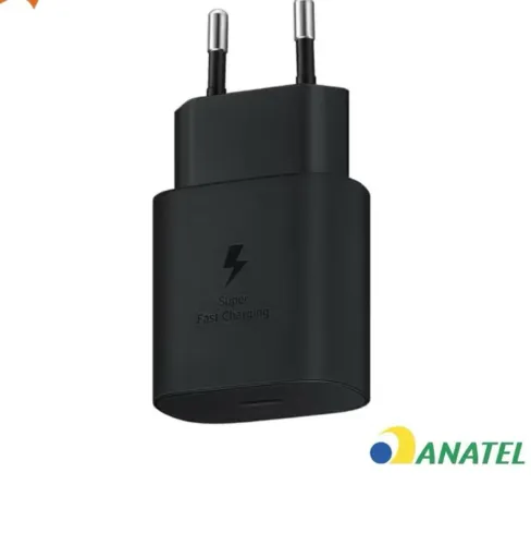 Fonte tipo c turbo preto carregador para celular 20w