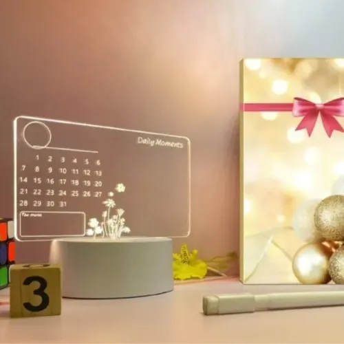 Luminária Led Calendário Personalizável já vai com caneta especial para escrever - Zerado