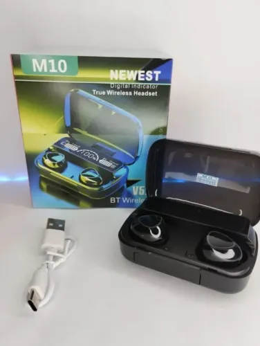 Fone de Ouvido Bluetooth M10 - True Wireless com Display Digital