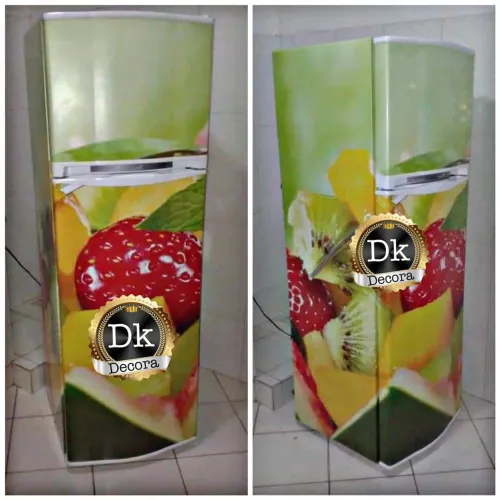 Geladeira Duplex Decorada com Adesivo de Frutas