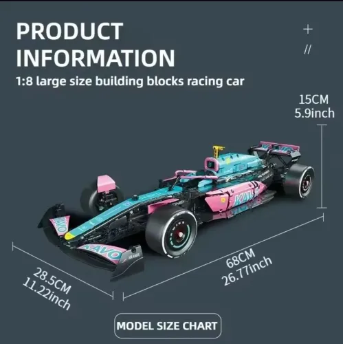 Fórmula 1 Alpine 2023 Montável, 2312 Peças, Escala 1:8 (68 cm) - Blocos Technic