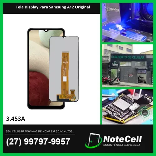 Tela Display Para Samsung A12 Original- Instalação Expressa Em 30 Minutos!