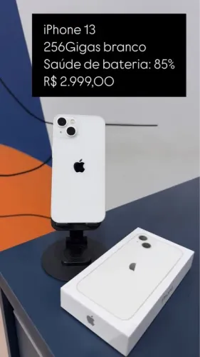 iPhone 13 256GB Branco - Saúde da bateria 85%