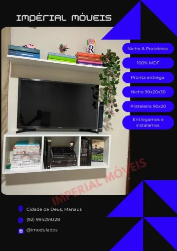 Prateleira para TV 90x20 - Pronta Entrega