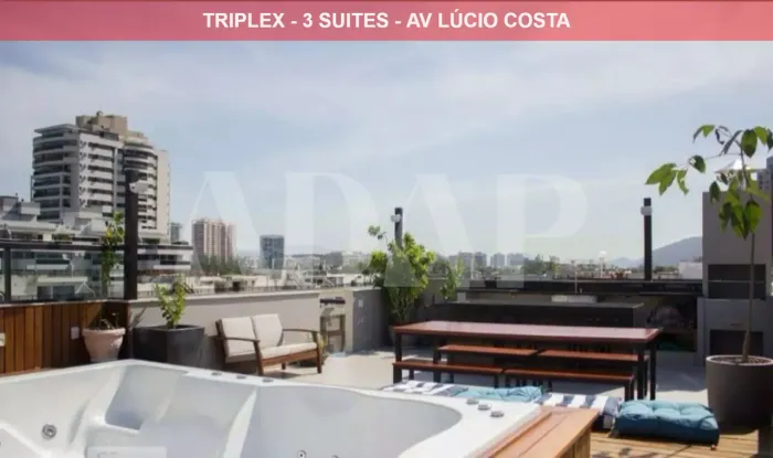 Cobertura de luxo à venda na Barra da Tijuca, Rio de Janeiro - 4 quartos, 3 suítes, 3 sala