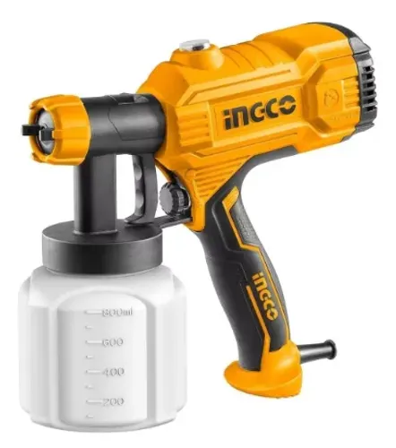 Pistola de pulverização elétrica para pintura sucção Ingco SPG3508 do 800mL cor laranja/pr
