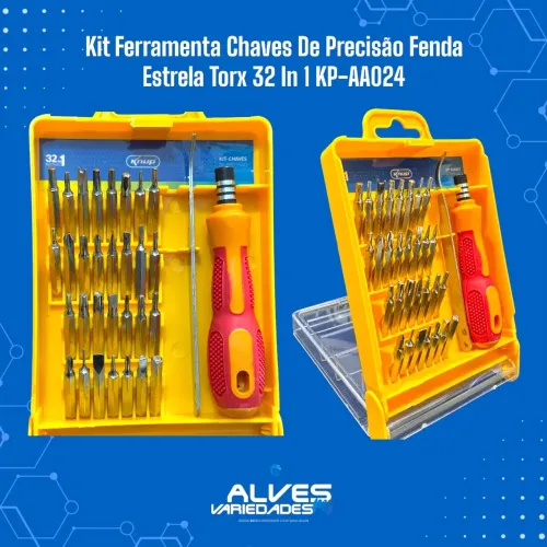Kit Ferramenta Chaves De Precisão Fenda Estrela Torx 32 In 1 KP-AA024  