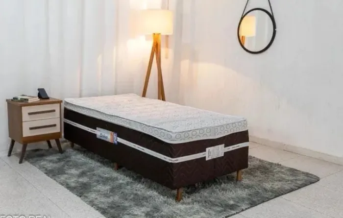 Cama Box Solteiro Livina Molas Ensacadas  Pronta Entrega 