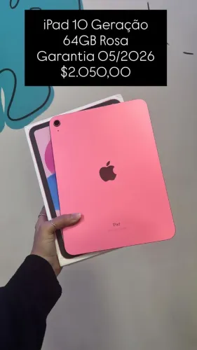 iPad 10 Geração / 64GB / Rosa / Garantia Apple 05/26 / R$ 2.050,00