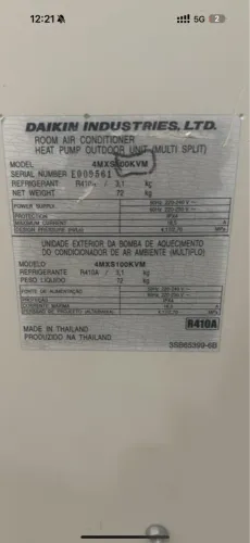 Ar condicionado Daykin dutado muito novo 