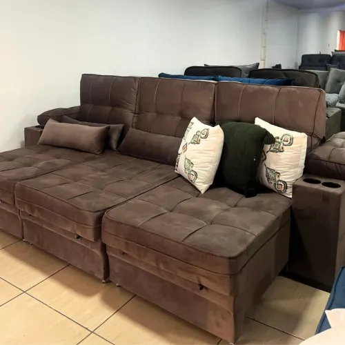 Sofá Retrátil e reclinável estofado com 2.90 LARGURA