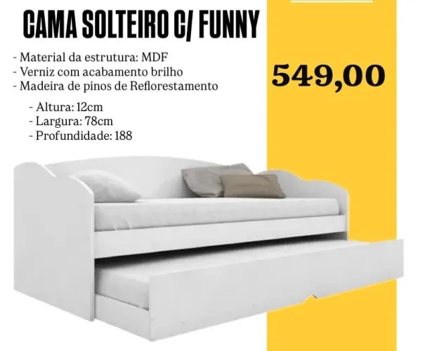 Cama solteiro c / funny- FRETE GRATIS / ENTREGA HOJE!!