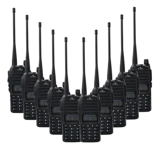 Walkie-talkie Baofeng UV82 UV-82 com 10 rádios e frequência VHF/UHF - preto
