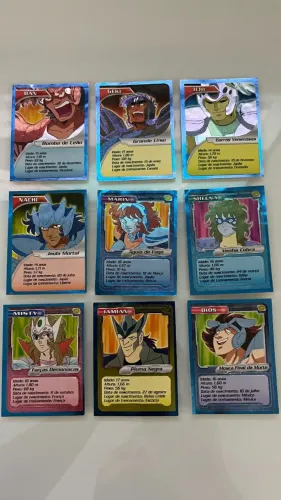 Lote Raro Cromos Metálicos e Avulsos Cavaleiros do Zodíaco - Saint Seiya
