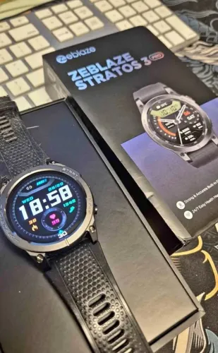 ZEBLAZE STRATOS 03 PRO - GPS, NOTIFICAÇÕES, MONITORAMENTO DE SAÚDE,AMOLED.