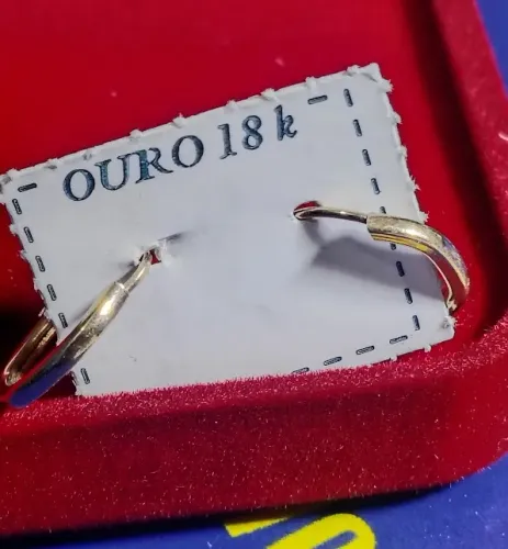 Brincos Argolas Ouro 18 Kilates Peso 0.7 Gramas 12 mm                                     