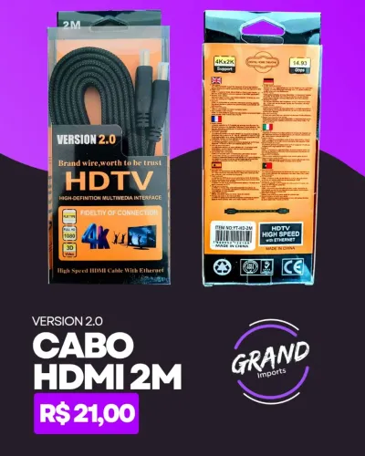 Cabo HDMI 2 metros 2.0 HDTV