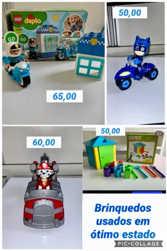 Brinquedos usados - menino gato, patrulha canina, Lego