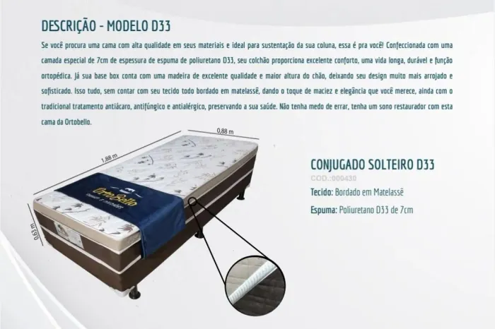 Cama solteiro D33 levo hoje
