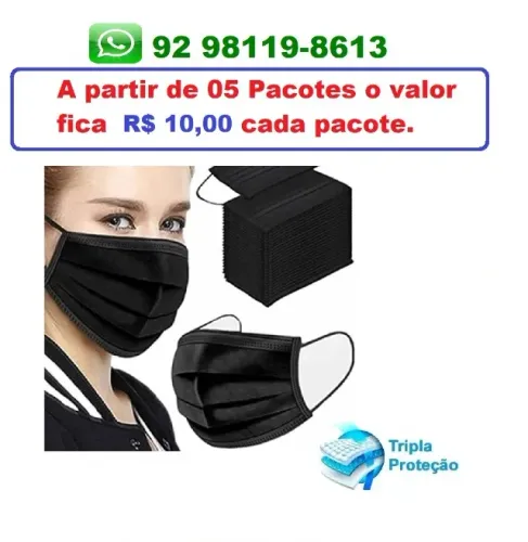 Mascara descartável pacote com 50 peças - word