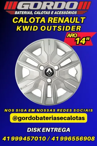 calotas kwid aro 14 para rodas 3 furos . jogo de calota modelo original. disk entrega 