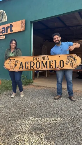 Placa Rústica Personalizada Fazenda Agromelo