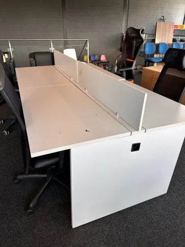 MESA ESTACAO DE TRABALHO 4 lugares BRANCO PARA ESCRITORIO - LOJA IKONMIXOFFICE