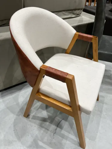 Cadeira Poltrona Linho com Corino NOVO OUTLET DE FABRICA
