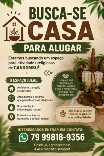 BUSCO LOCAL PARA FINS RELIGIOSOS (CANDOMBLÉ)