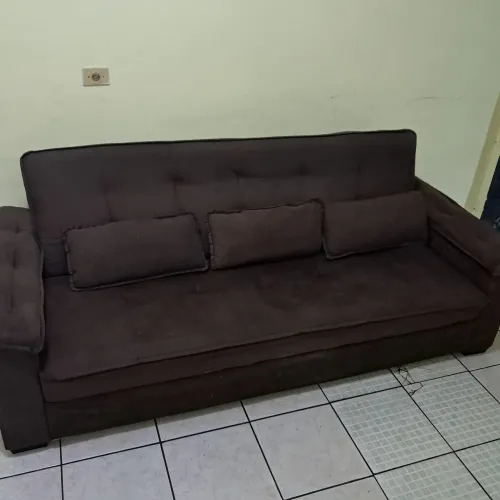 Sofá 3 Lugares Marrom Muito Conservado - Excelente Estado