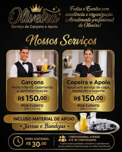 Serviços de Garçons e Apoio