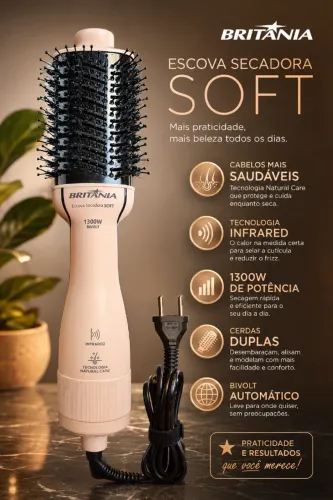 Escova secadora Soft 1300w bivolt 