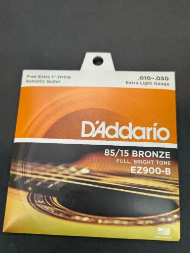 Encordoamento daddario para violão aço bronze 010 mizinha extra super oferta cordas violao