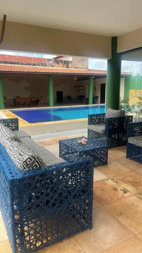Jogo de sofá de fibra e alumínio