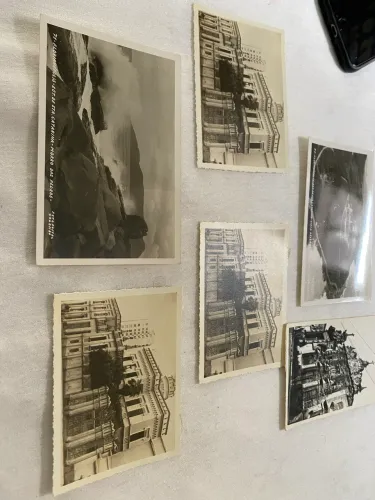 Cartão postal antigo e foto antiga