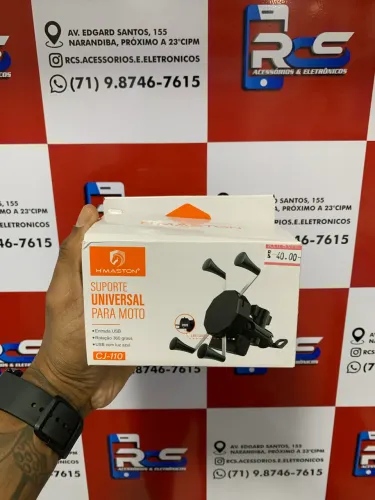 Suporte Garra Para Celular Moto Com Carregador Usb
