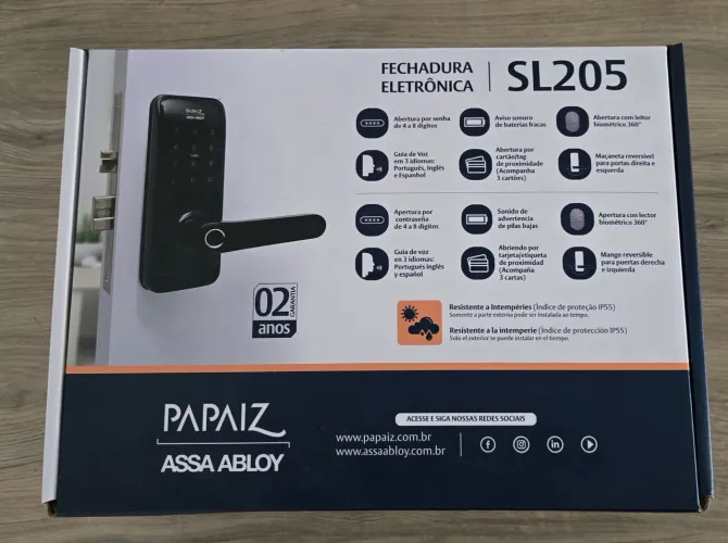FECHADURA ELETRÔNICA SL205 PAPAIZ