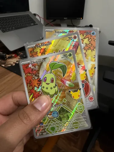 Cartas Pokémon - Parceiros iniciais - Trio Chikorita