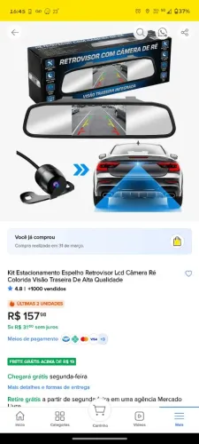 Vendo retrovisor com câmera de ré 