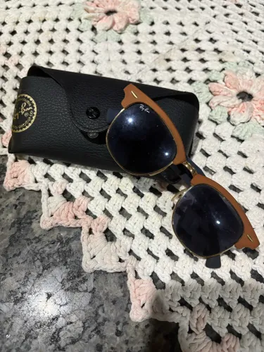 RAY BAN CLUBMASTER RB 3016 ÓCULOS DE SOL - 51 - AMADEIRADO