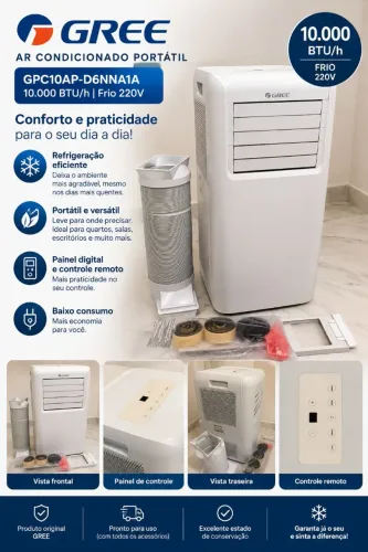 AR CONDICIONADO PORTÁTIL GREE 10.000BTUS