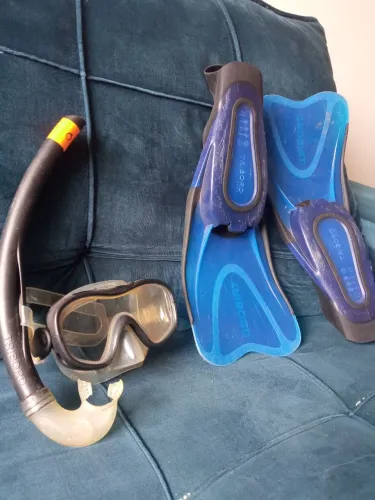 Kit pé de pato e snorkel tribord 