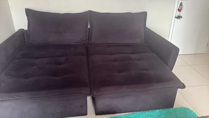 Sofá retrátil preto novo sofá cama preto veludo